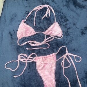 haute swimwear: delilah pink bow print bikini